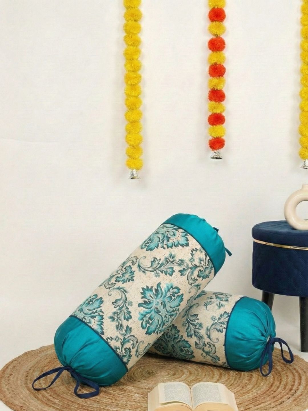 Set of 2 decorative Bolster cover/ load cover premium jacquard mix and match design, 2 pc- 15"x30" (38 cm x 75 cm)